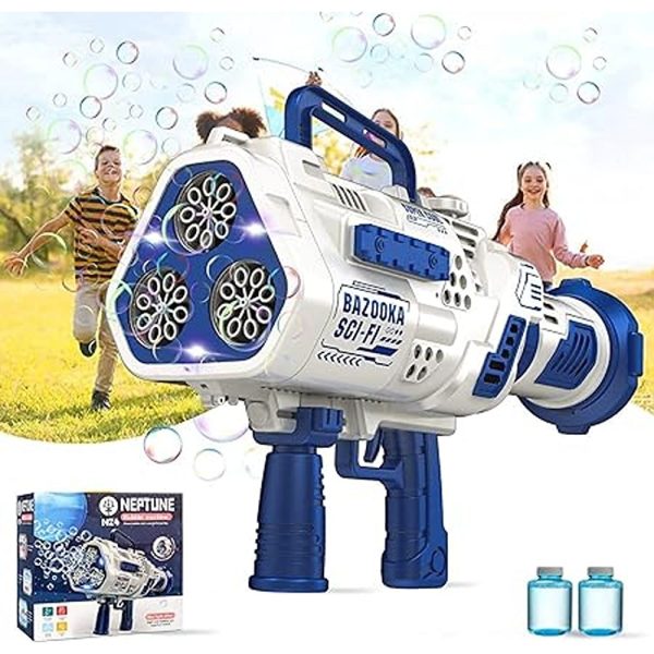 Automatic Bazooka Bubble Blaster | 29 Hole | LED Lights | Blue Cheap