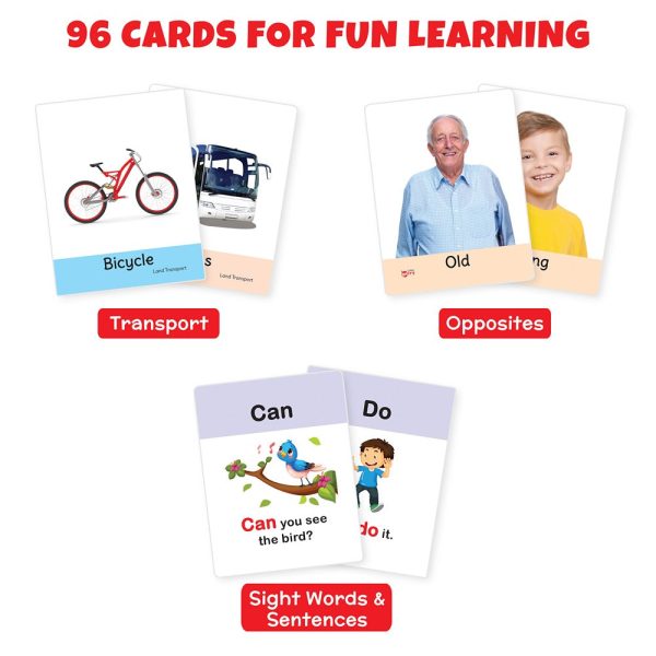 Big Flashcards Transport, Opposite & Sight Words (Set of 3) | 96 Cards Online now