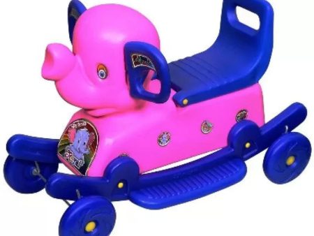 Ride-on Elephant 2 In 1 Rocker (Pink & Blue) Hot on Sale