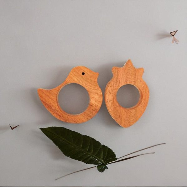 Bird and Strawberry Shaped Neem Wood Teethers Discount