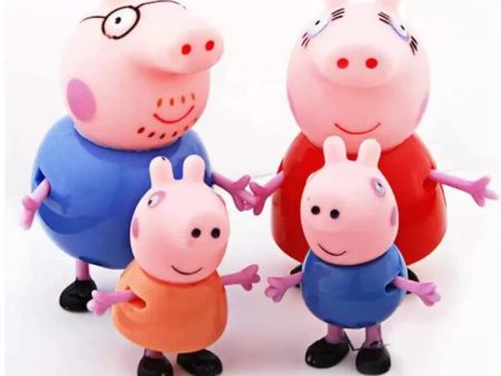 Cartoon Animated Figures Peppa Pig Family Set Toys (4 Pcs) For Discount