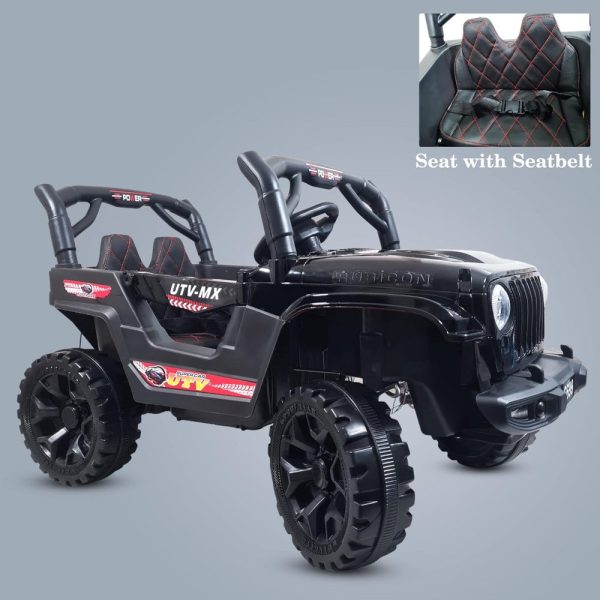 Ride-on Battery Operated and Remote Controlled Balck Jeep Car | 2 Modes | COD not Available For Cheap