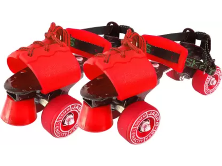 Tenacity Adjustable Rubber Wheel Skates for Senior (6-14 years) | Size 1-8 UK  (Red) Sale