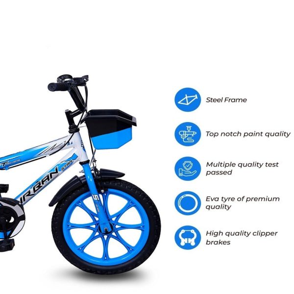 BMX Bicycle with Training Wheel (Blue White) | 16 Inch (COD not Available) on Sale