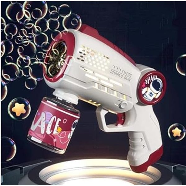 Astronaut Automatic Light Up Electric Bubble Blaster |Red| Discount