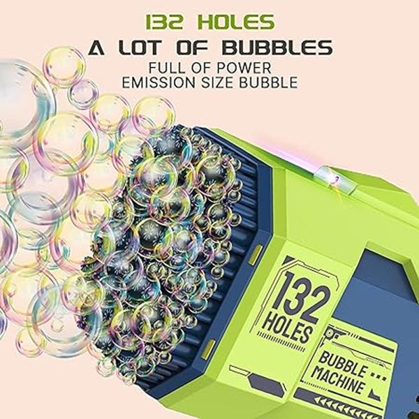 Automatic Bazooka Bubble Blaster | 132 Holes | Green | Discount