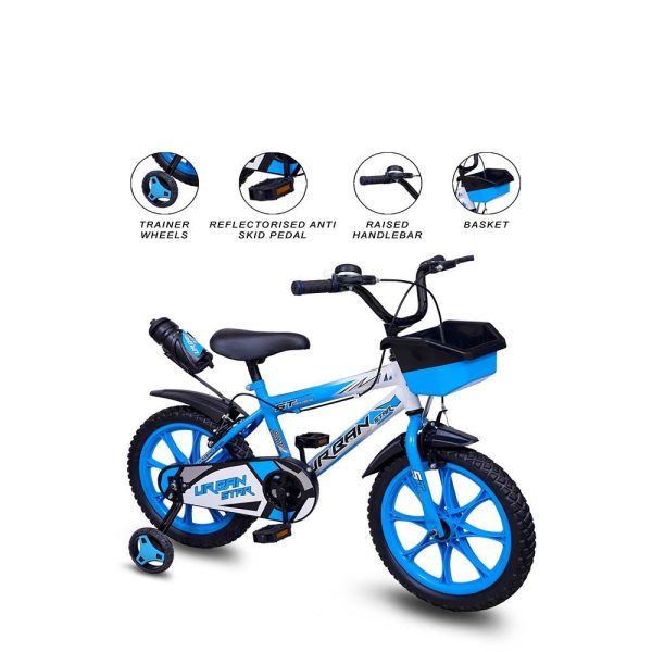 BMX Bicycle with Training Wheel (Blue White) | 16 Inch (COD not Available) on Sale