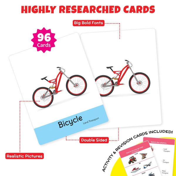 Big Flashcards Transport, Opposite & Sight Words (Set of 3) | 96 Cards Online now