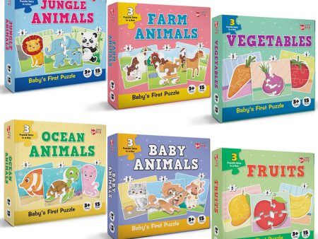 Baby’s First Jigsaw Puzzle Animals, Fruits & Vegetables (Set of 6) | 90 Pieces Cheap