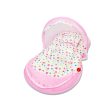 Baby Bed with Mosquito Net with Zip Closure & Neck Pillow (White & Pink) Online