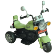 Resembling Harley Ride-on Battery Operated Bike with Music, Headlights and Realistic Sound | Green (COD not Available) For Cheap