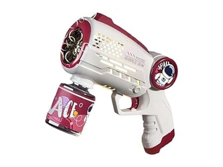 Astronaut Automatic Light Up Electric Bubble Blaster |Red| Discount