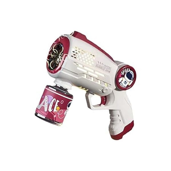 Astronaut Automatic Light Up Electric Bubble Blaster |Red| Discount