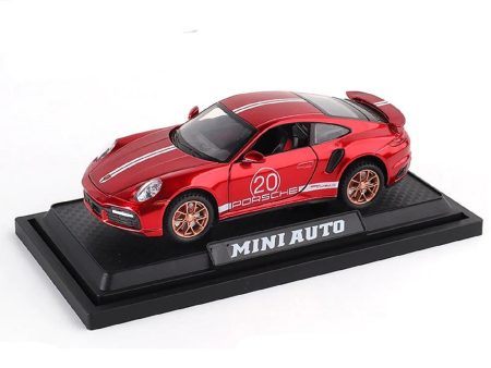 Resembling Porsche 911 Turbo S Sport Diecast Car | 1:32 Scale Model | Red For Sale