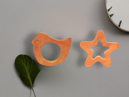 Bird and Star Shapes Neem Wood Teethers Fashion