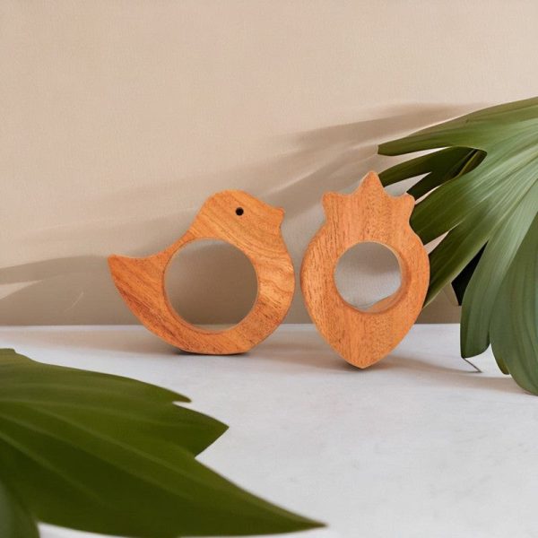 Bird and Strawberry Shaped Neem Wood Teethers Discount