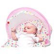 Baby Bed with Mosquito Net with Zip Closure & Neck Pillow (White & Pink) Online