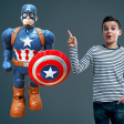 Captain America Action Figure | Avengers Toys | Rotate | Lightning | Music | Walking Online Sale