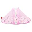 Baby Bed with Mosquito Net with Zip Closure & Neck Pillow (White & Pink) Online