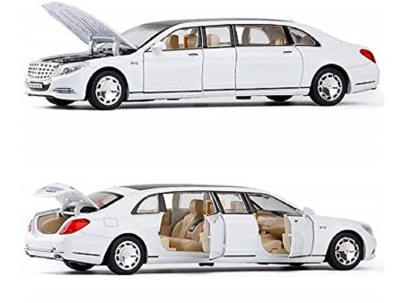 Resembling Mercedes S650 - 6 door Diecast Car | 1:32 Scale Model | White on Sale