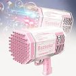 Automatic Bazooka Bubble Blaster with LED Lights (Pink) on Sale