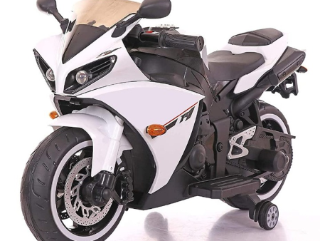 White Ride-On | Rechargeable Battery Operated | R3 Bike (COD Not Available) Supply