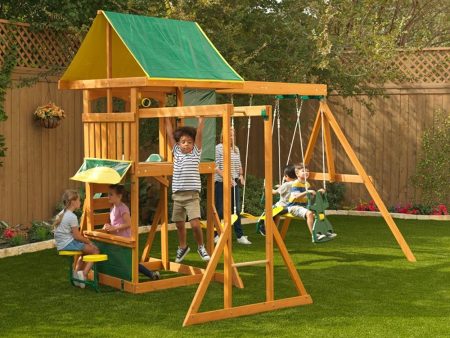 Brookridge Slides and Swing Wooden Playset (COD not Available) For Sale