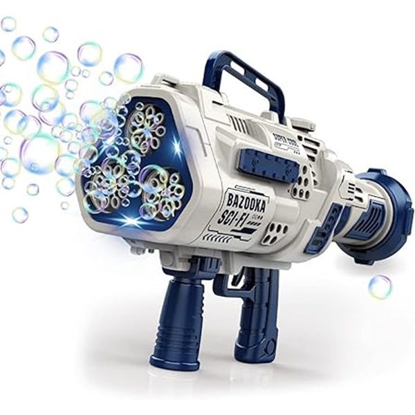 Automatic Bazooka Bubble Blaster | 29 Hole | LED Lights | Blue Cheap