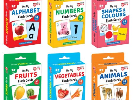 Big Flash Cards Alphabets, Number, Shape, Colour, Fruit, Vegetable, Animal (Set of 6) | 192 Cards Online