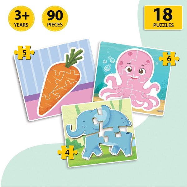 Baby’s First Jigsaw Puzzle Animals, Fruits & Vegetables (Set of 6) | 90 Pieces Cheap