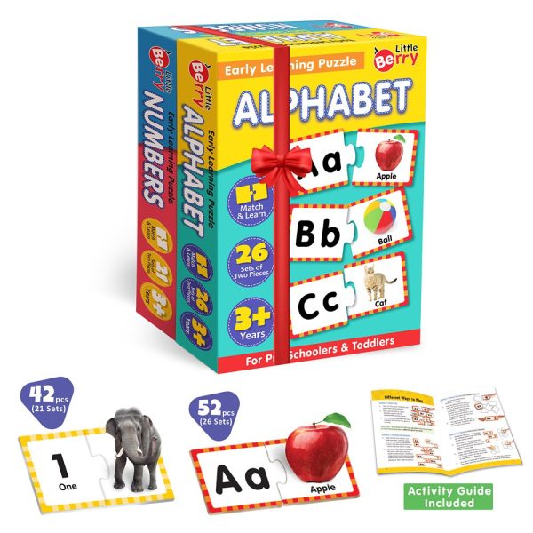 Alphabet and Number Early Learning Puzzles (52 Pieces) Hot on Sale