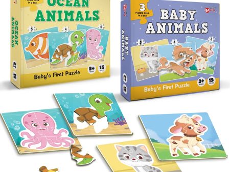 Baby’s First Jigsaw PuzzleBaby Animals and Ocean Animals (Set of 2) Sale