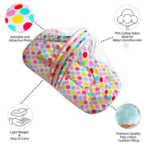 Baby Bedding Set with Mosquito net and Pillow (Polka dots) Sale