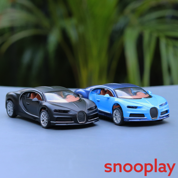 Diecast Metal Car resembling Bugatti with Openable doors and Pull back Feature (Assorted Colours) Online