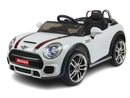 Ride-on Battery Operated White Car with LED Lights | MKS_001 | COD not Available For Discount