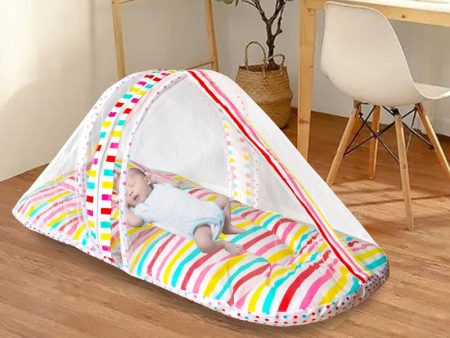 Baby Bedding Set with Mosquito net and Pillow (Stripes) Online now