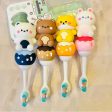 3D Teddy Bear Shape Microfiber Soft Bristles Toothbrush with Travel Case Discount