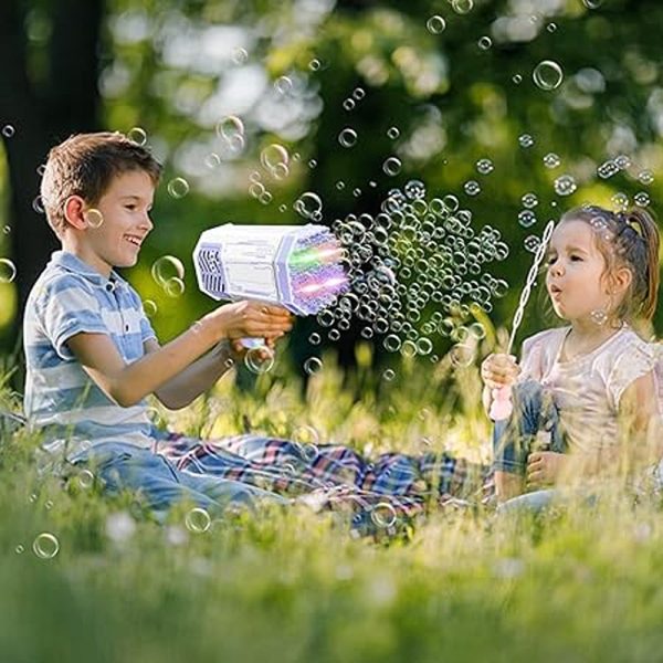 Automatic Bazooka Bubble Blaster with LED Lights | 69 Holes | Purple | Sale