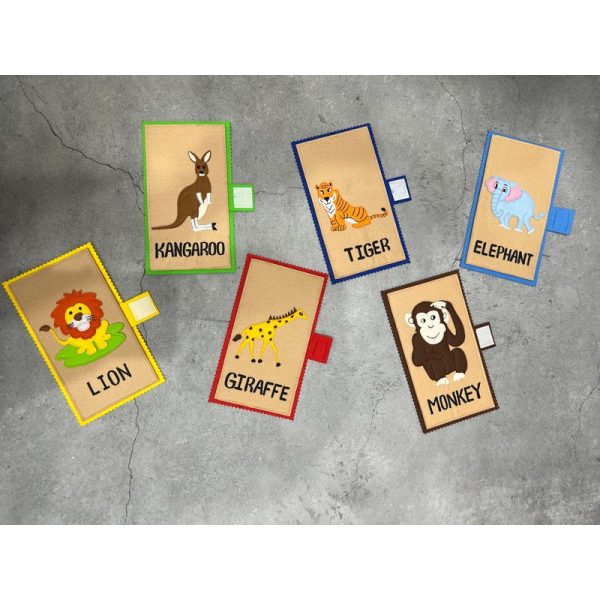 Animals, babies and their Homes (Wild animals) Felt Flash Cards Sale