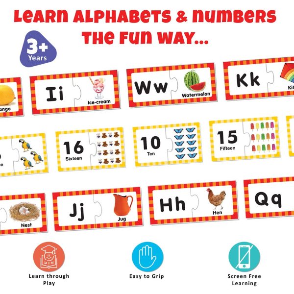 Alphabet and Number Early Learning Puzzles (52 Pieces) Hot on Sale