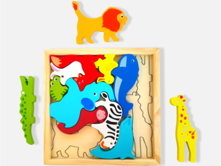 Wooden Wild Animal Puzzle Tray Online Sale