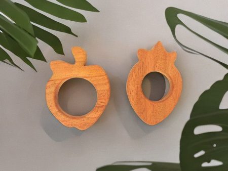 Apple and Strawberry Shaped Neem Wood Teethers Online now