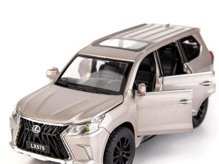 Resembling Lexus LX570 132 Diecast Car | 1:24 Scale Model | Silver For Sale