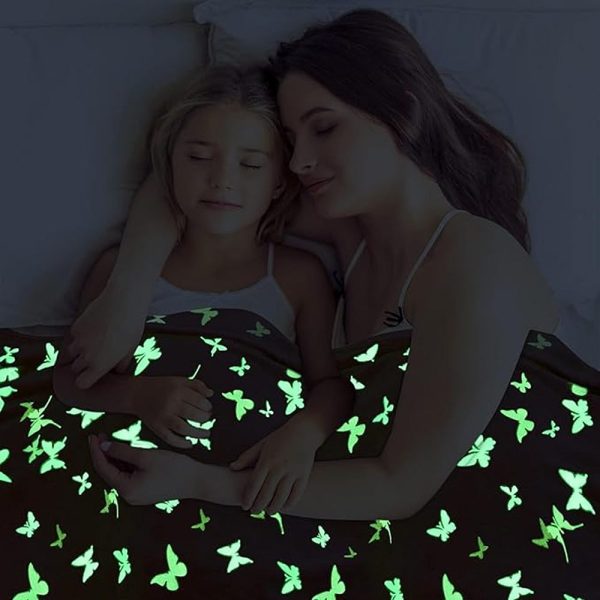 Butterfly Themed Glow in The Dark Blanket on Sale