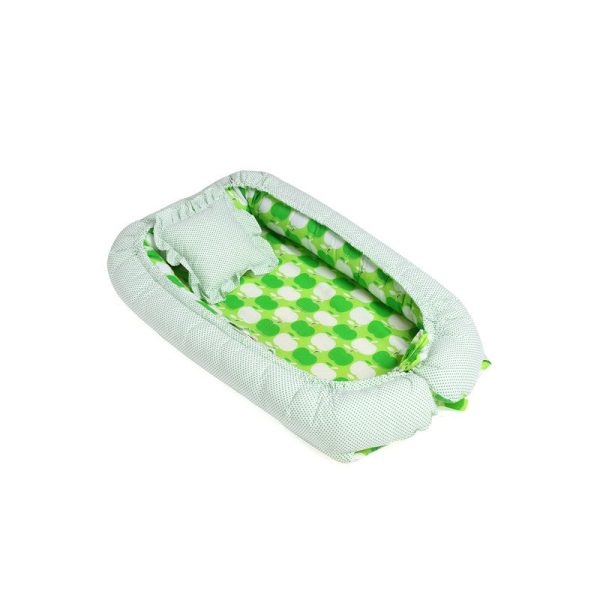 Apple Print New Born Baby nest Bedding Set Reversible (Green) Supply