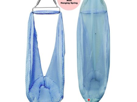 Baby Swing Cradle with Mosquito Net Spring and Metal Window Cradle Hanger (Blue) Online now