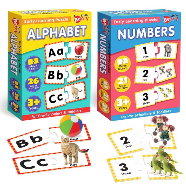 Alphabet and Number Early Learning Puzzles (52 Pieces) Hot on Sale