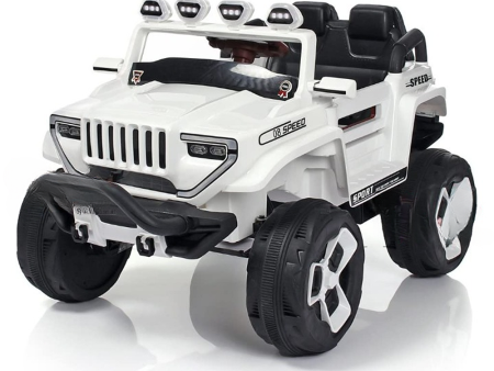 White Ride-On | Wireless Remote, Bluetooth Mp3 Music and Rechargeable Battery Operated | Jeep A1200 4X4 (COD Not Available) For Discount