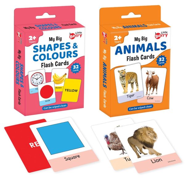 Big Flash Cards Shapes, Colours and Animals (Set of 2) | 64 Cards Online