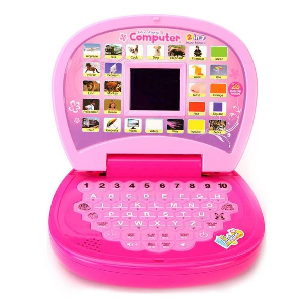 Baby Laptop - Electronics Number & Alphabet Charts - BIS Approved (Pink) Supply